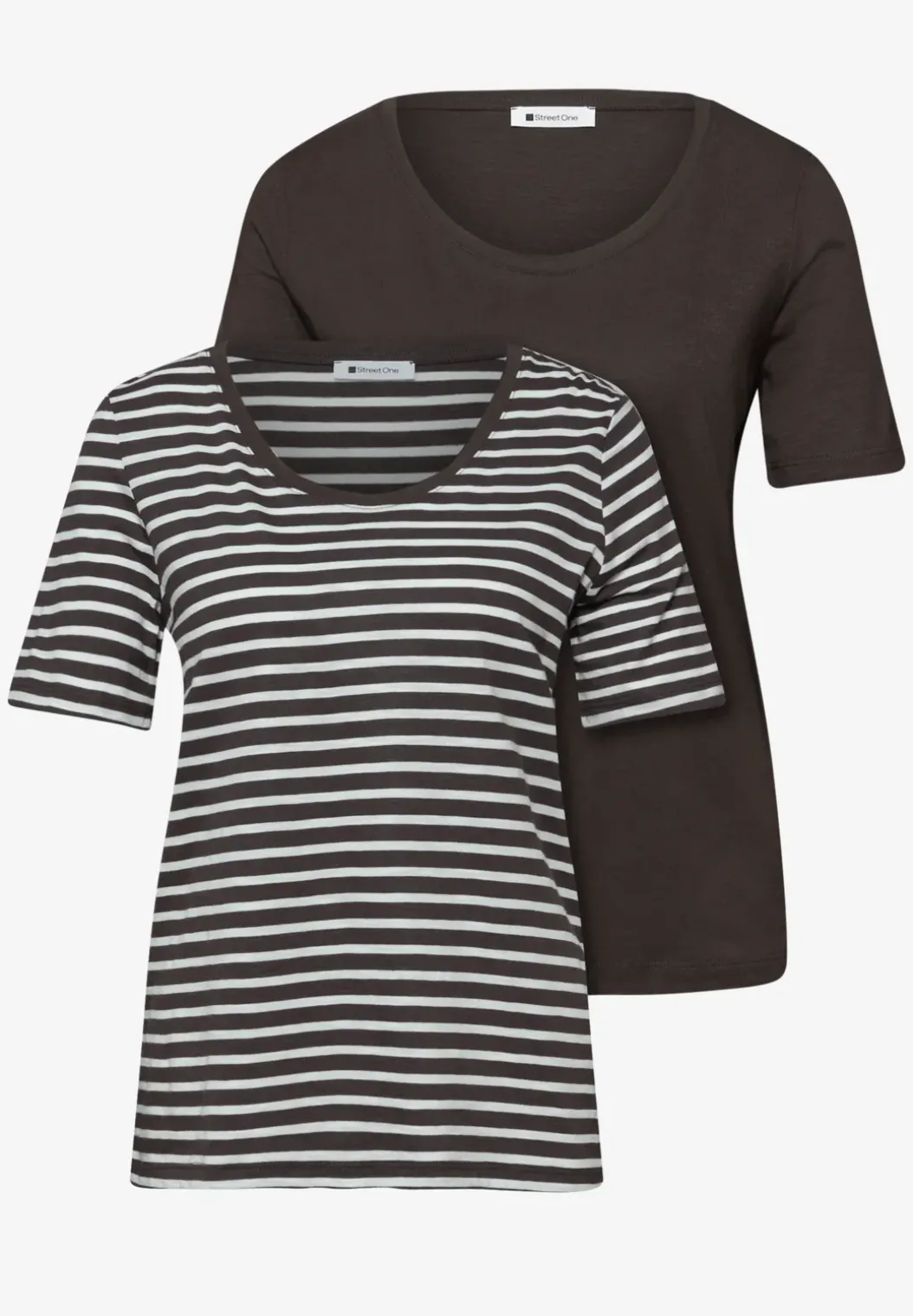 Shirt met ronde V-hals in een pak van 2
