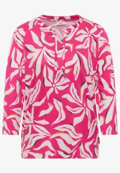 Shirt met split neck en print