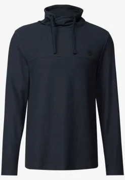Shirt met structuur en trechtervormige hals