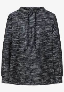 Shirt met structuur en trechtervormige hals