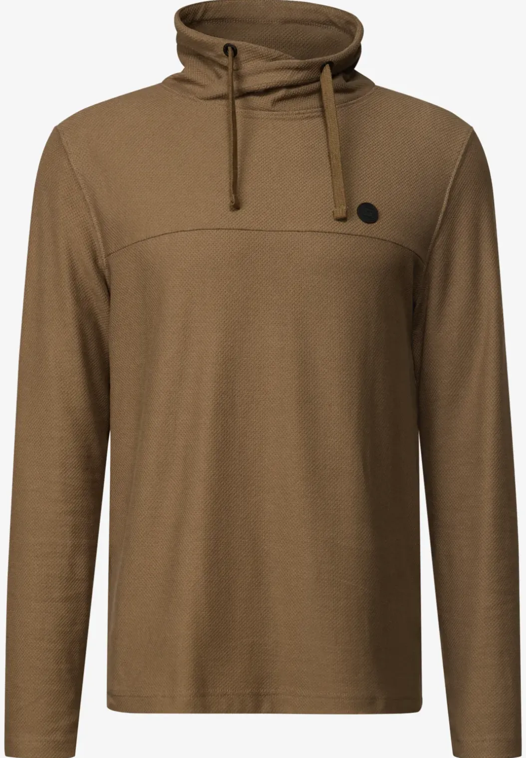 Shirt met structuur en trechtervormige hals