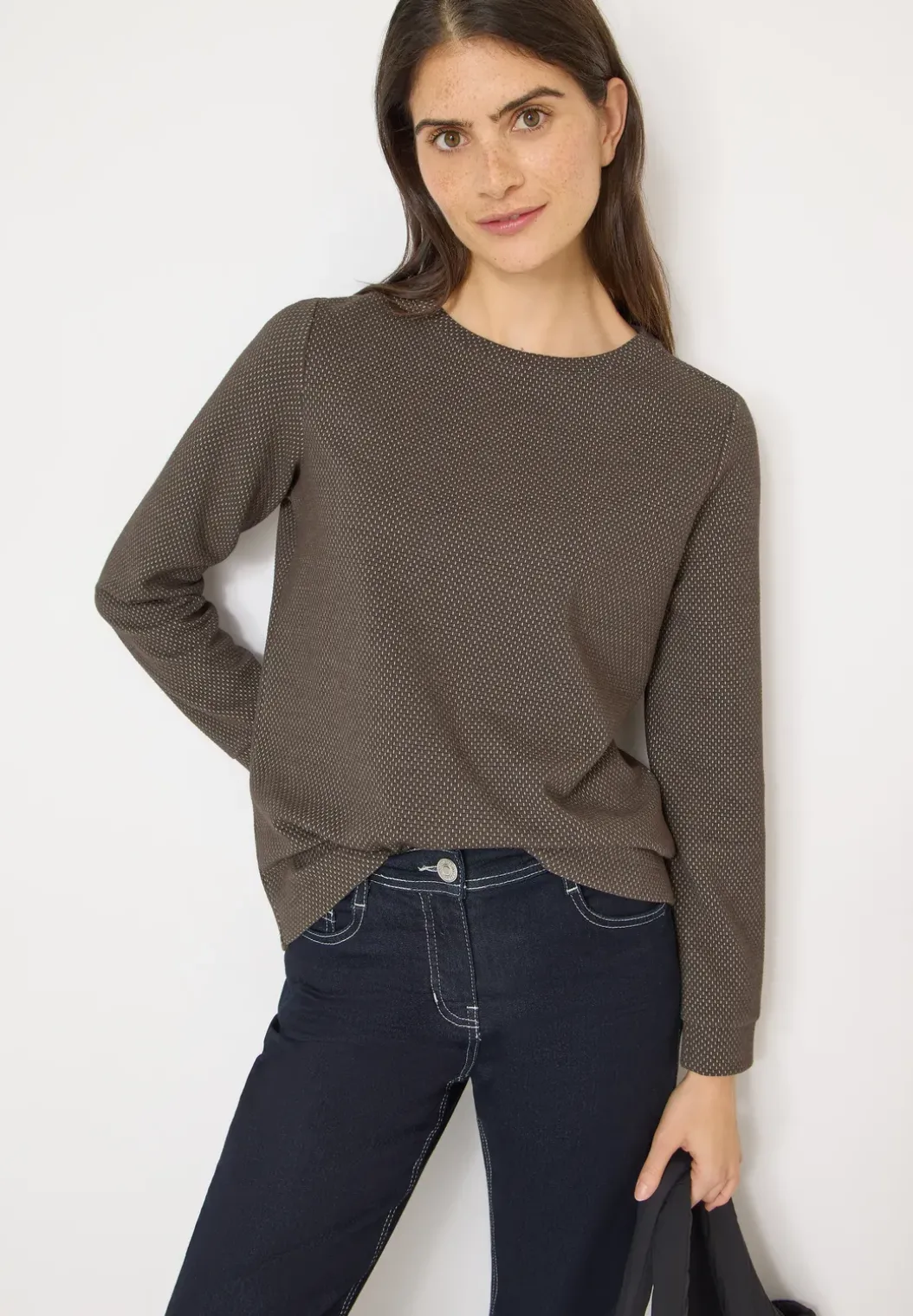 Shirt met structuur in twee kleuren