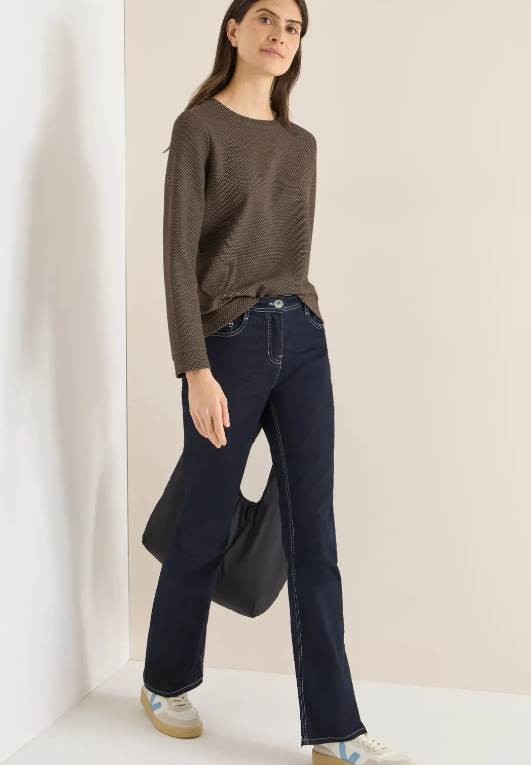 Shirt met structuur in twee kleuren