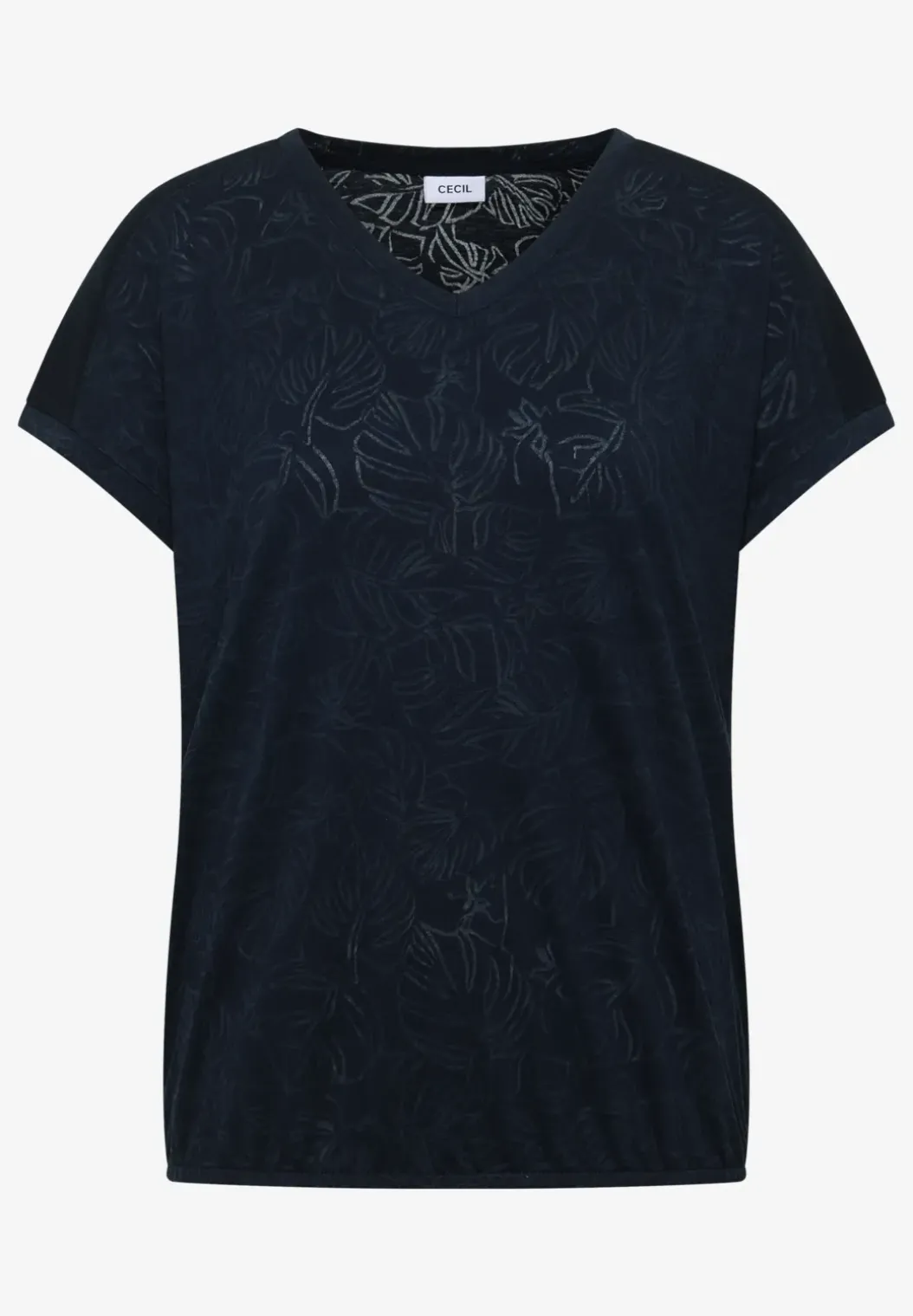 Shirt met ton-sur-ton burn-outpatroon