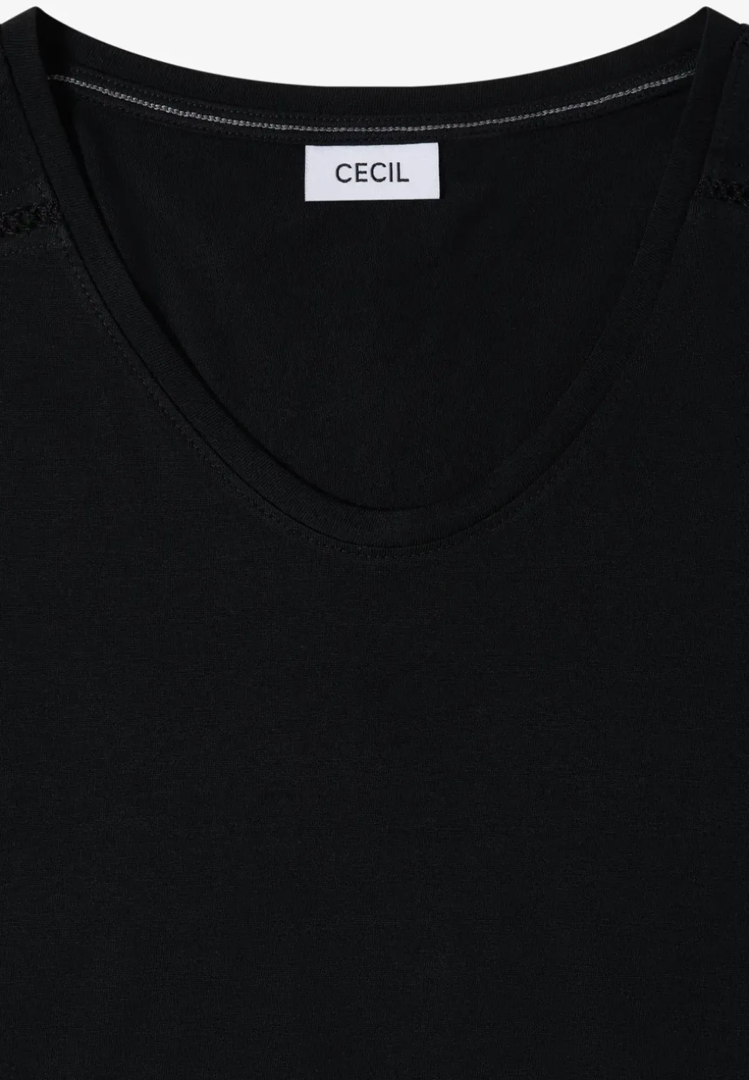 Shirt met V-hals en kanten detail