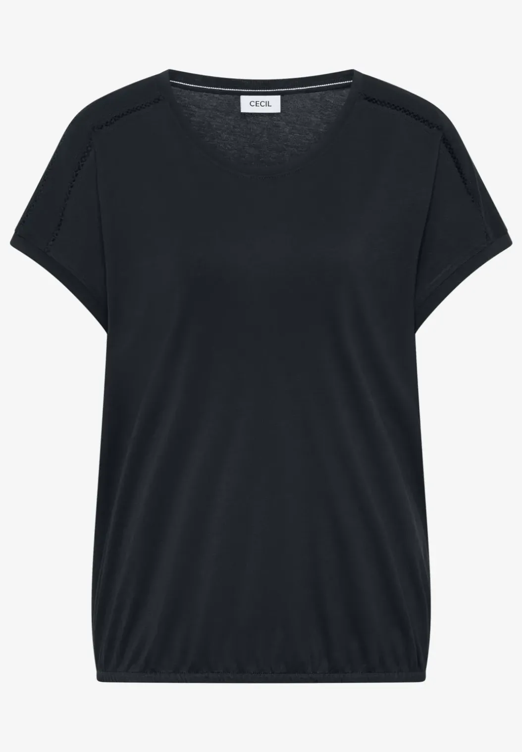 Shirt met V-hals en kanten detail