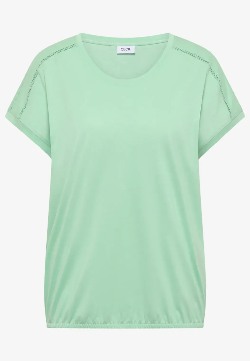 Shirt met V-hals en kanten detail