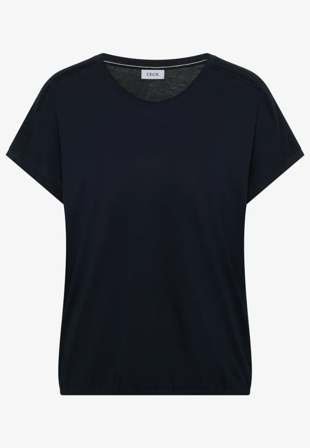 Shirt met V-hals en kanten detail