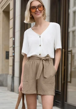 Shirt met V-hals en knoopsluiting