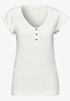 Shirt met V-hals en volantmouwen