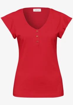 Shirt met V-hals en volantmouwen