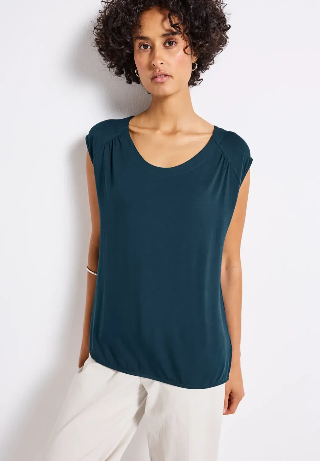 Shirt van jersey met elastische zoom