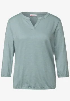 Shirt van jersey met gespleten hals
