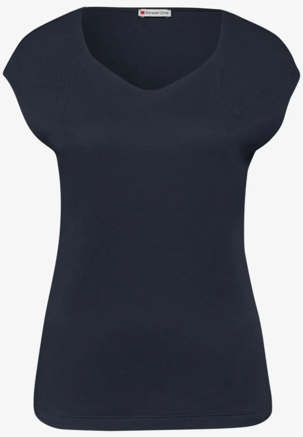 Shirt zonder mouwen met diamanten halslijn