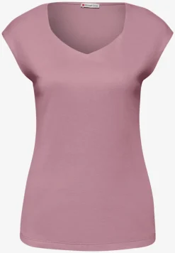 Shirt zonder mouwen met diamanten halslijn