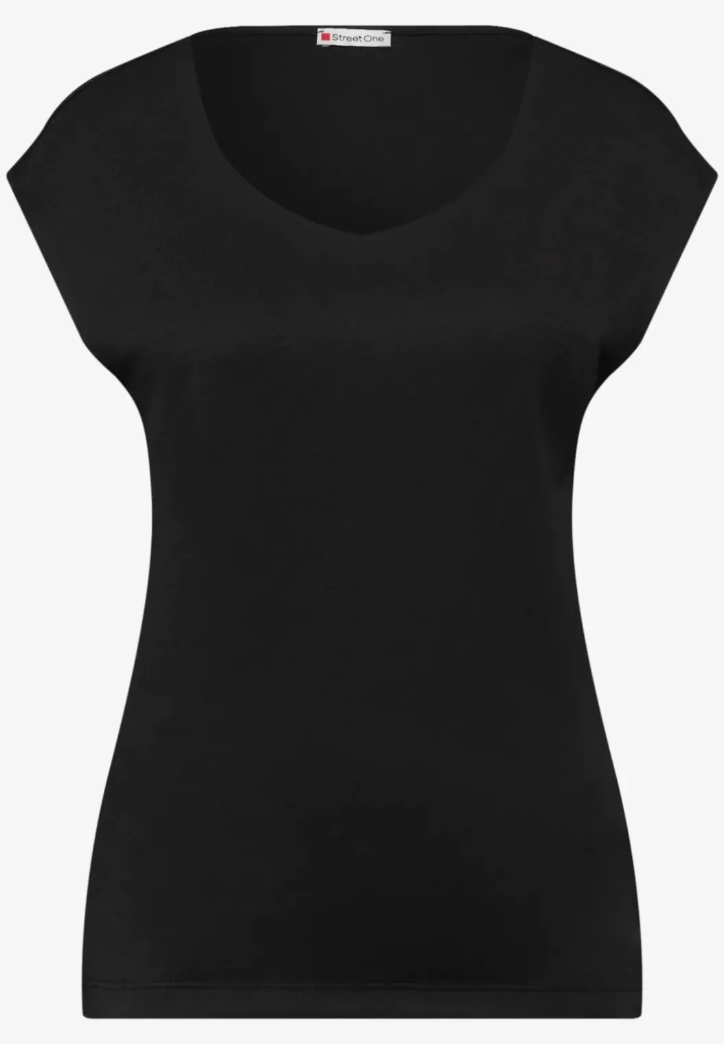 Shirt zonder mouwen met diamanten halslijn
