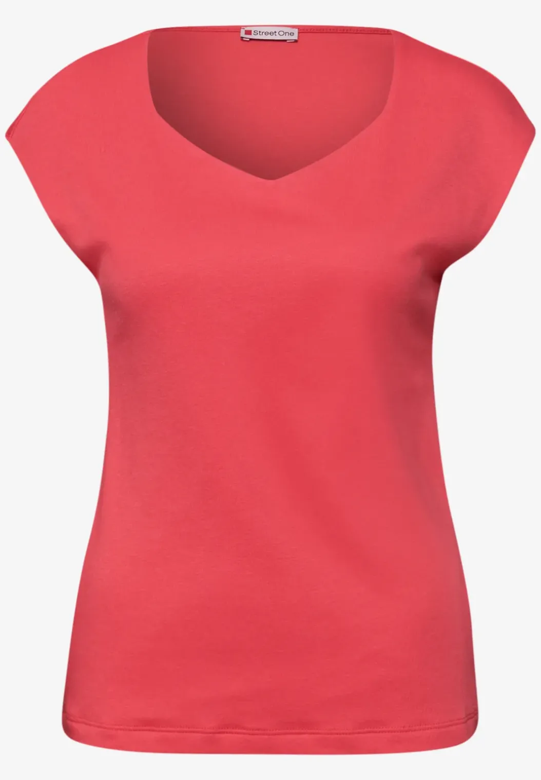 Shirt zonder mouwen met diamanten halslijn