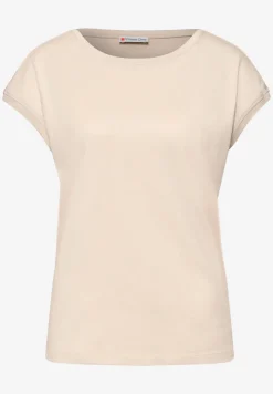 Shirt met boothals en decoratief detail