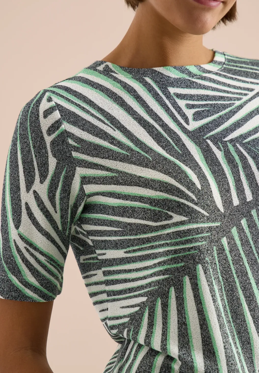 Shirt met boothals en print