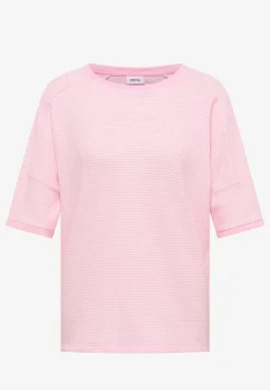 Shirt met boothals en structuur