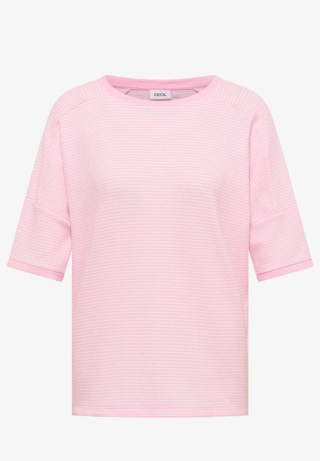 Shirt met boothals en structuur