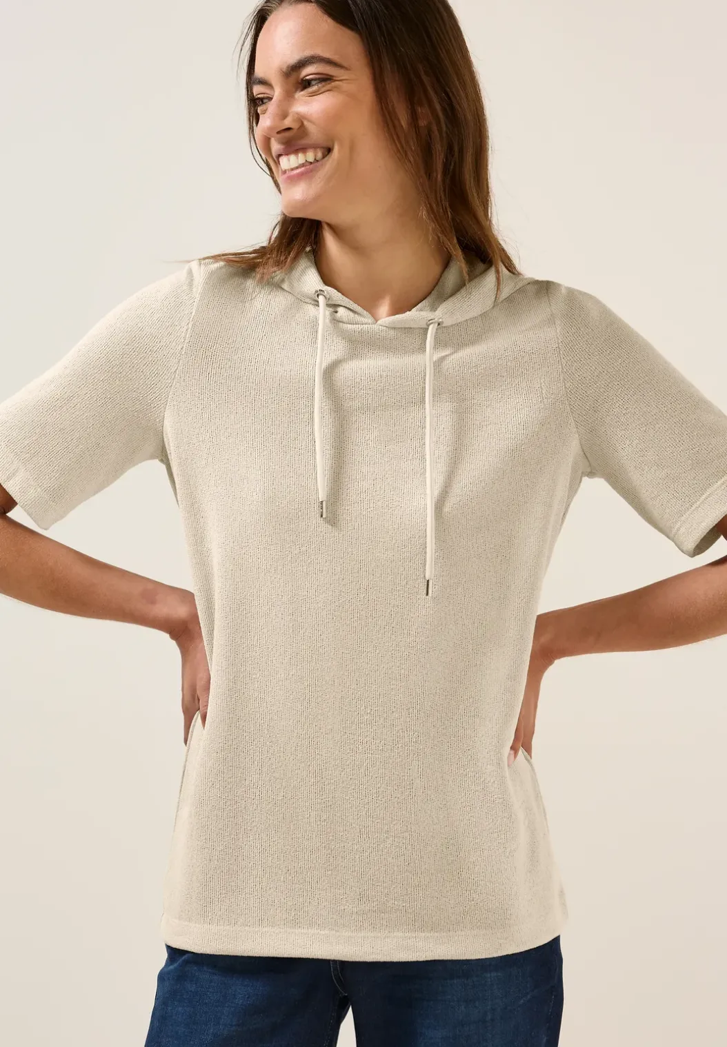 Shirt met crêpe capuchon