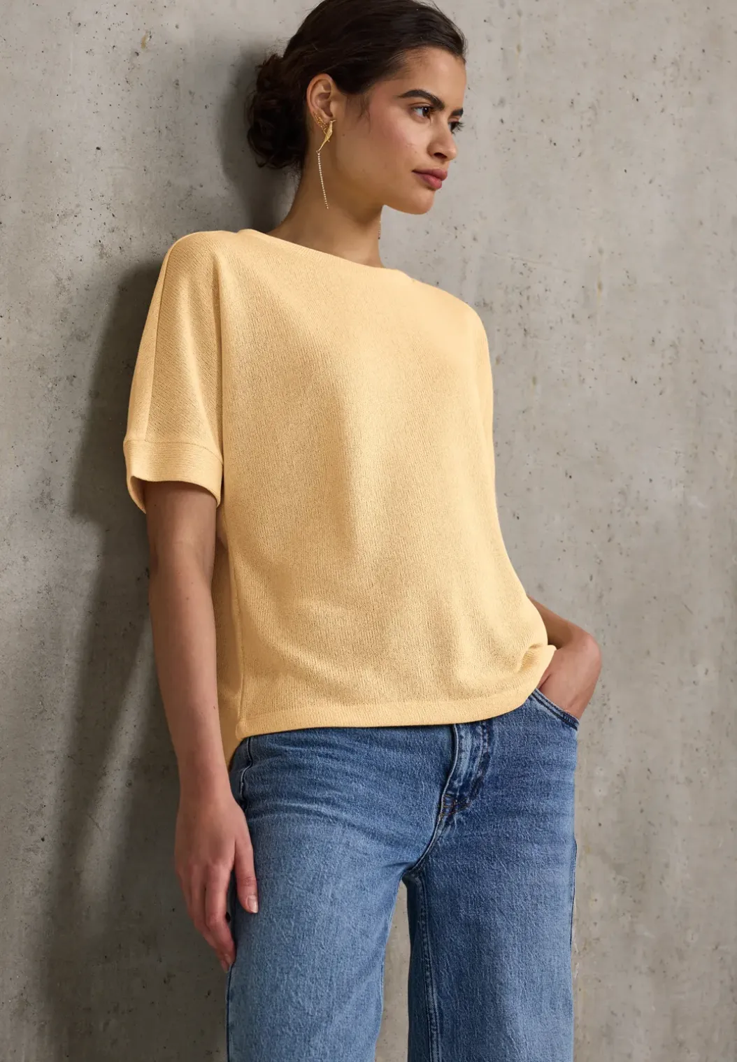 Shirt met gebreide look