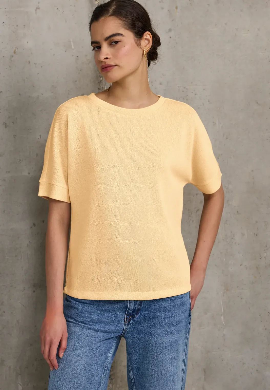 Shirt met gebreide look