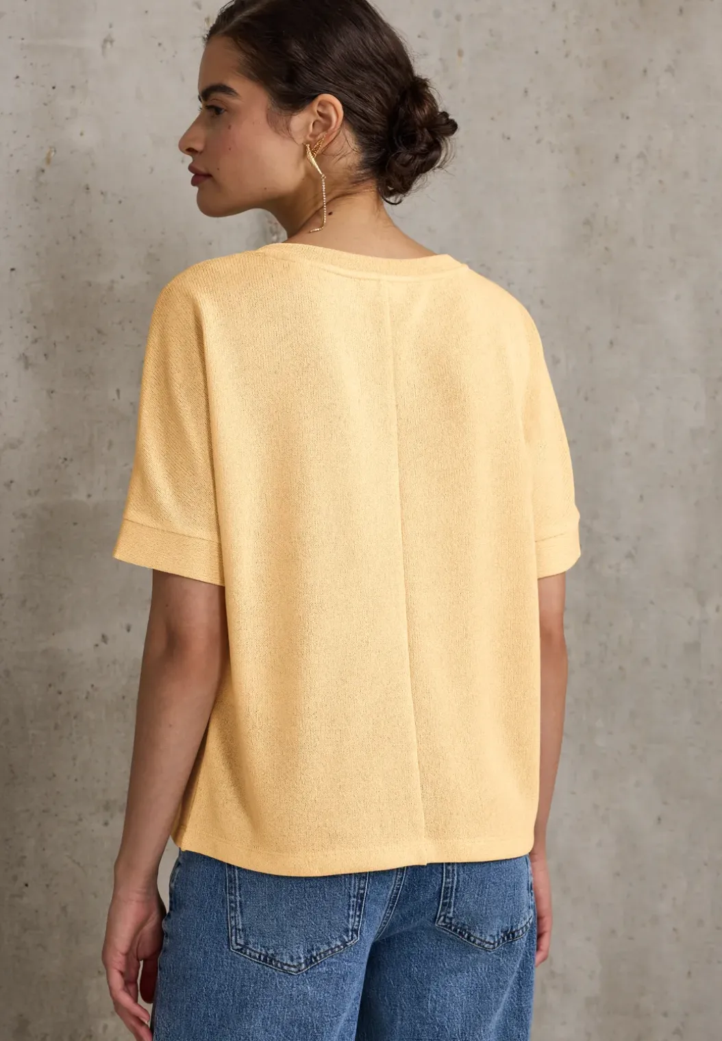 Shirt met gebreide look