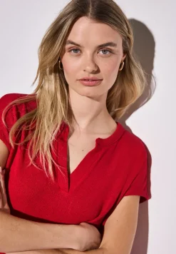 Shirt met gebreide look