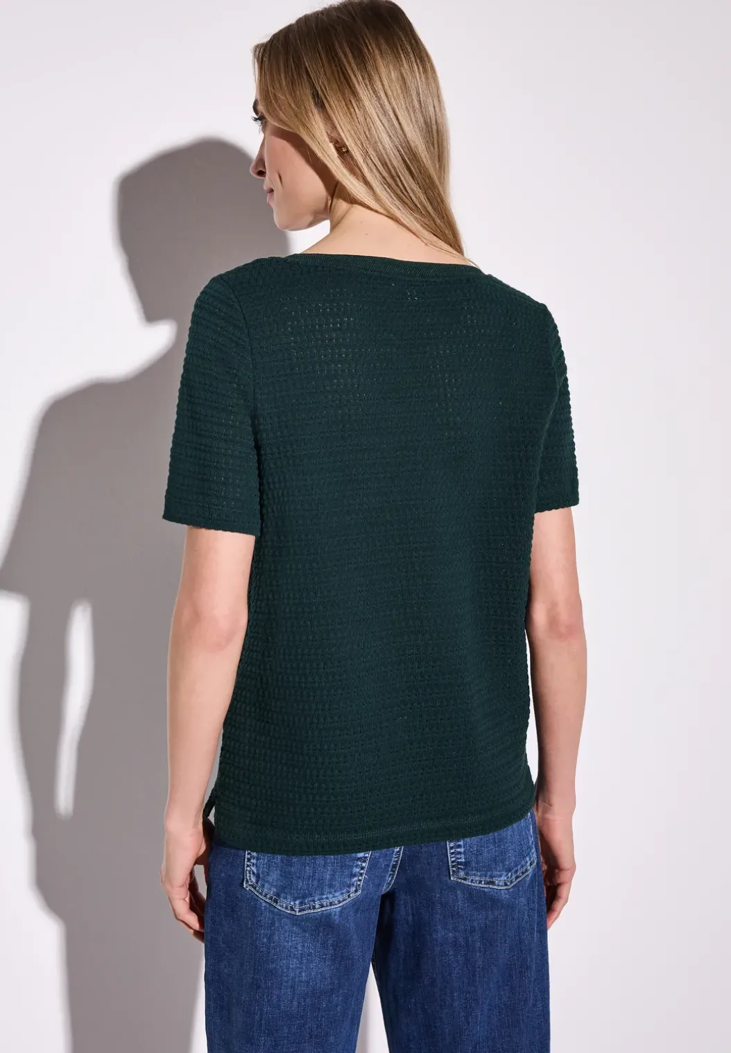 Shirt met gebreide look