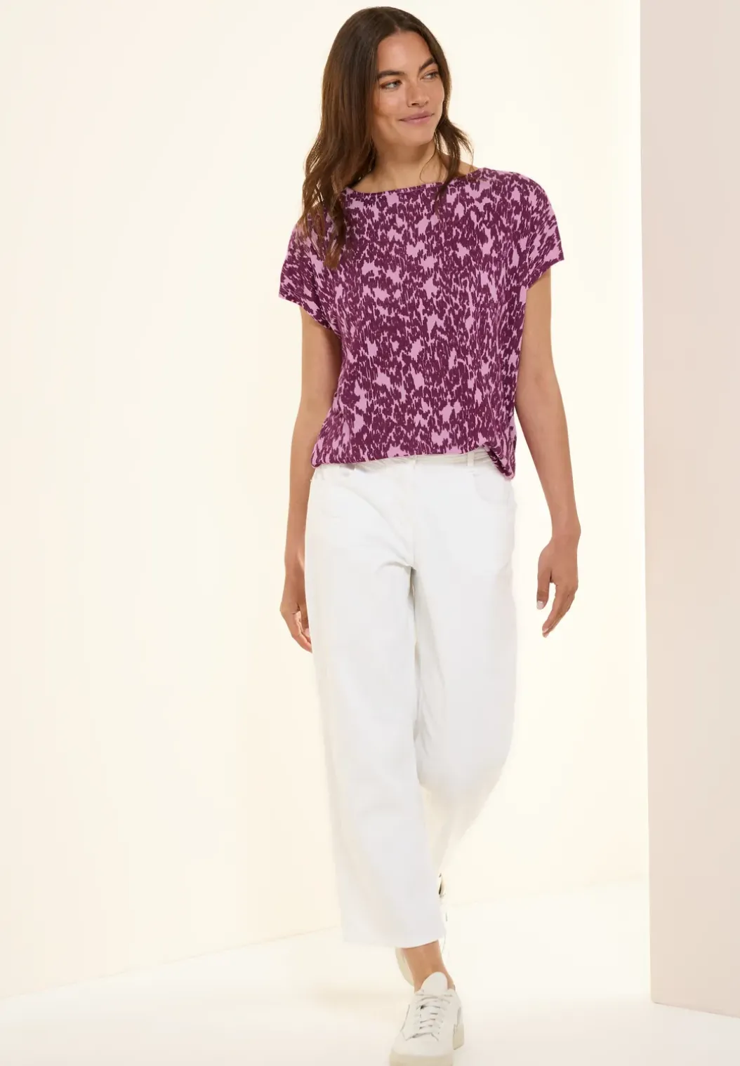 Shirt met gebreide look en patroon