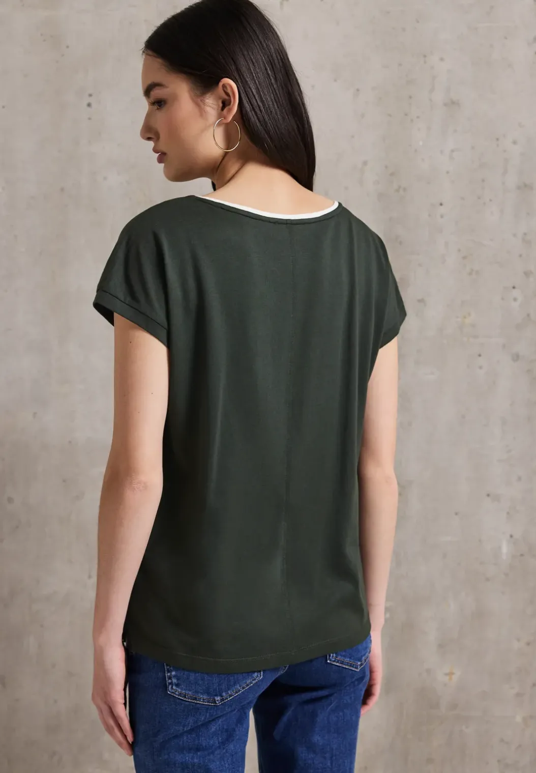 Shirt met gekleurde kraag
