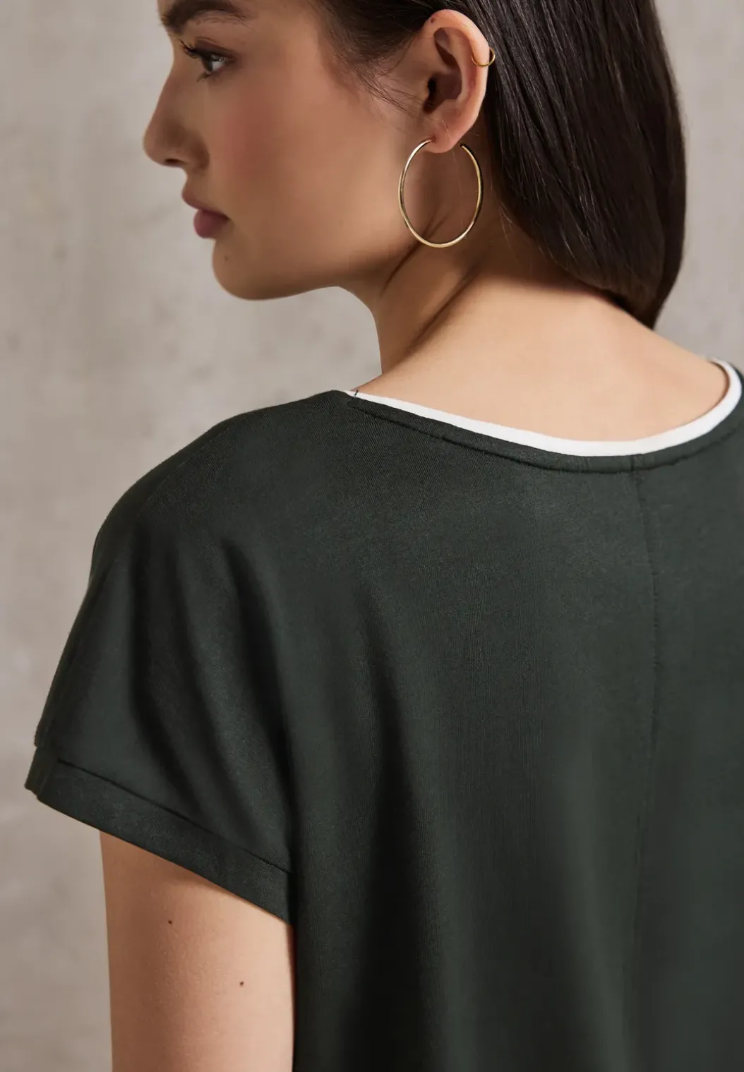 Shirt met gekleurde kraag