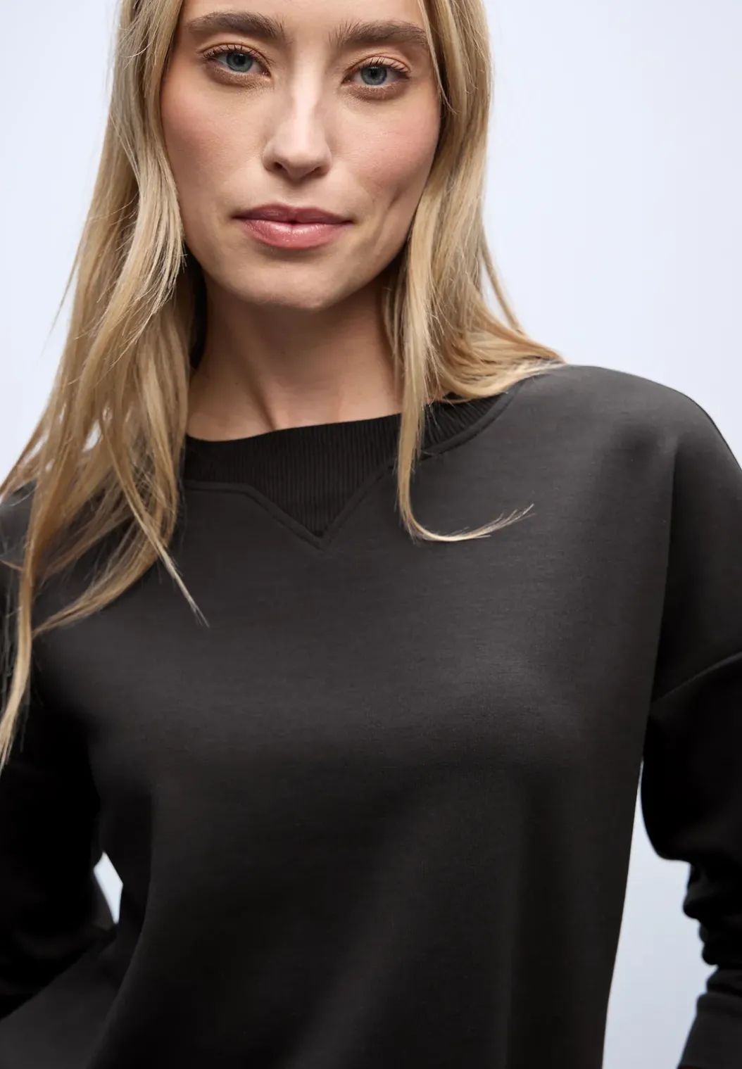 Shirt met geribd detail