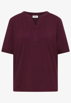 Shirt met gespleten hals en haakband