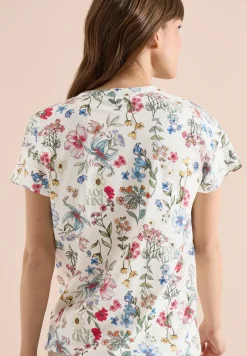 Shirt met gespleten hals en knoopdetails