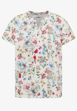 Shirt met gespleten hals en knoopdetails