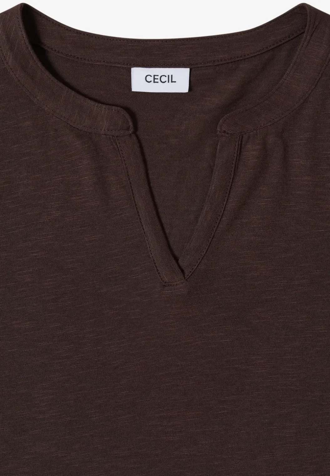 Shirt met gespleten hals in effen kleur