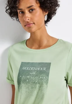 Shirt met glinsterende print
