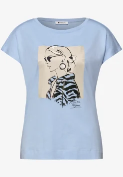 Shirt met hangende schouder en print