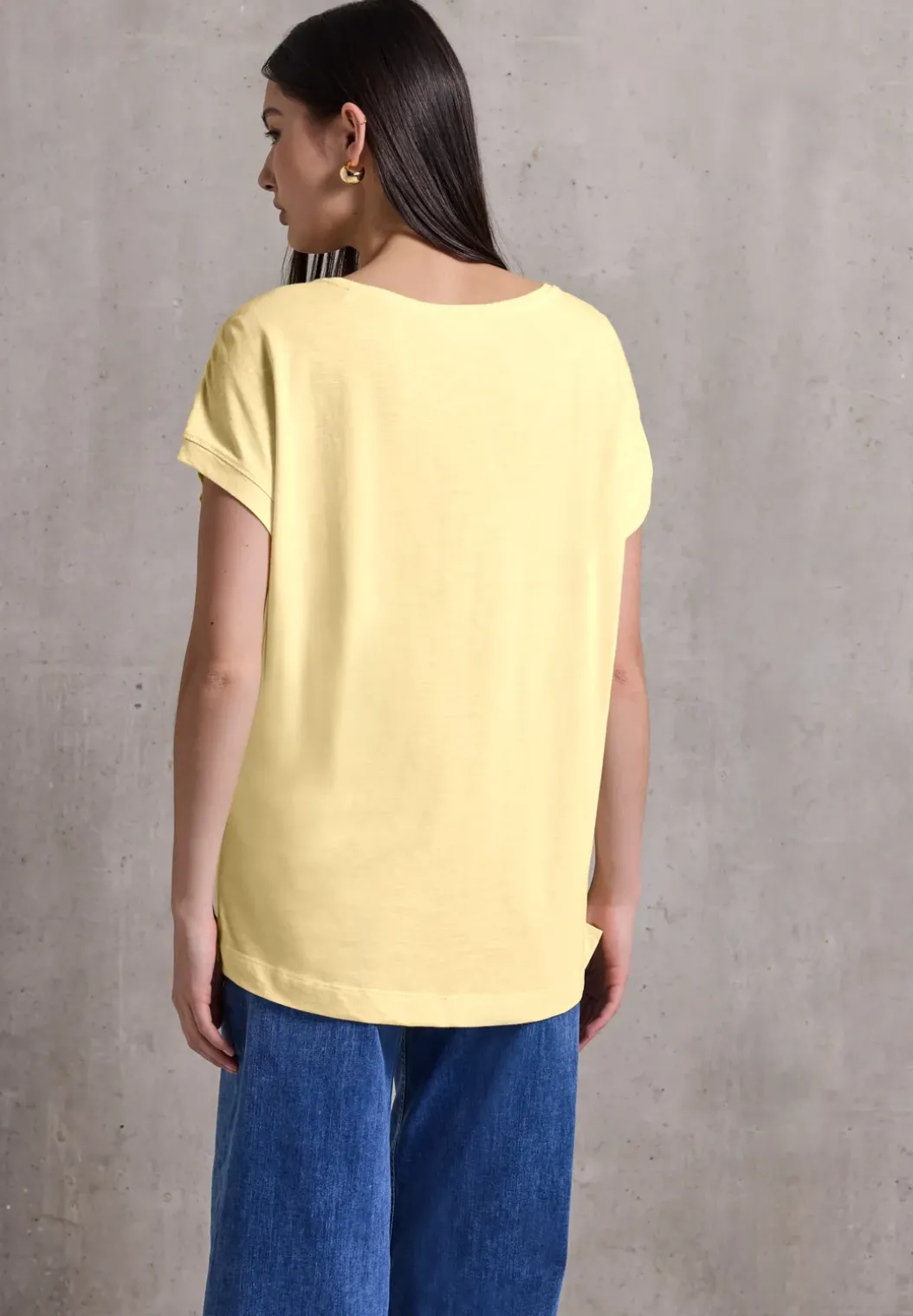 Shirt met jersey V-hals