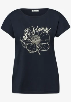 Shirt met korte mouwen en bloemen Artwork