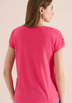 Shirt met korte mouwen en rimpels