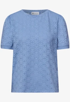 Shirt met korte mouwen en ronde hals in kant