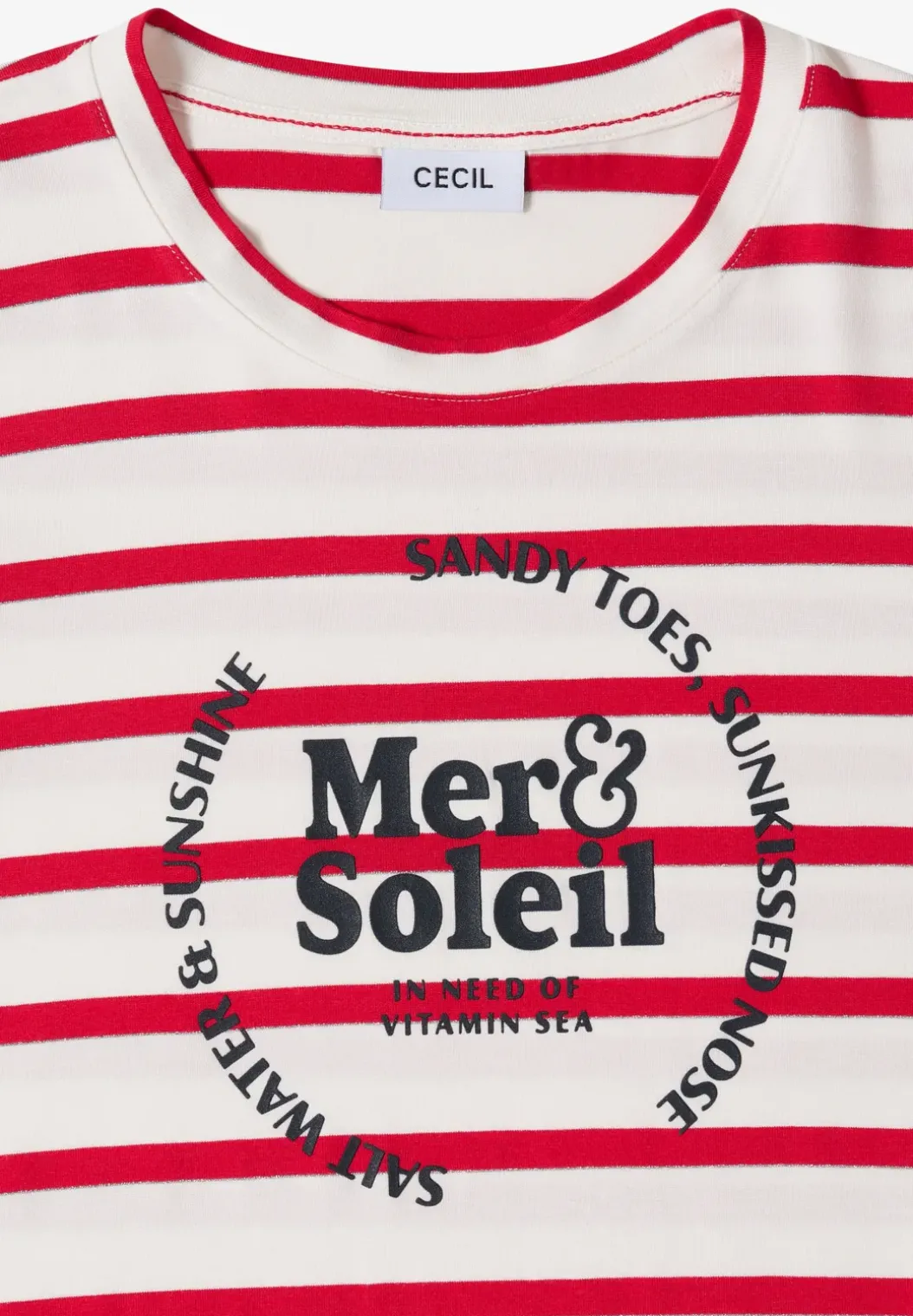 Shirt met korte mouwen, ronde hals en strepen