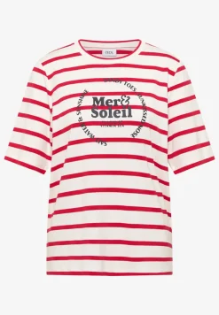 Shirt met korte mouwen, ronde hals en strepen