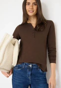 Shirt met lange mouwen met gespleten hals
