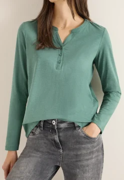 Shirt met lange mouwen met gespleten hals