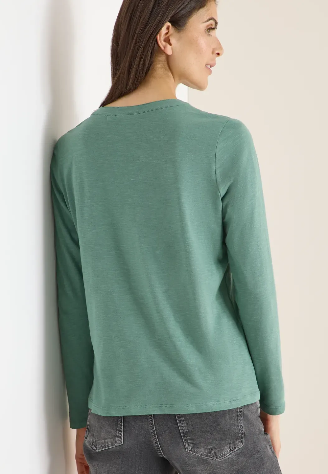 Shirt met lange mouwen met gespleten hals
